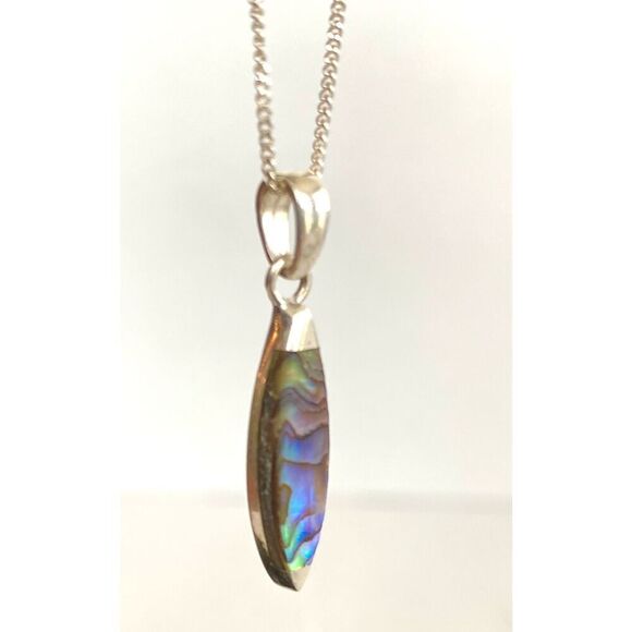 HA# Exquisite Abalone Sterling 925 Silver Necklace - Picture 1 of 9